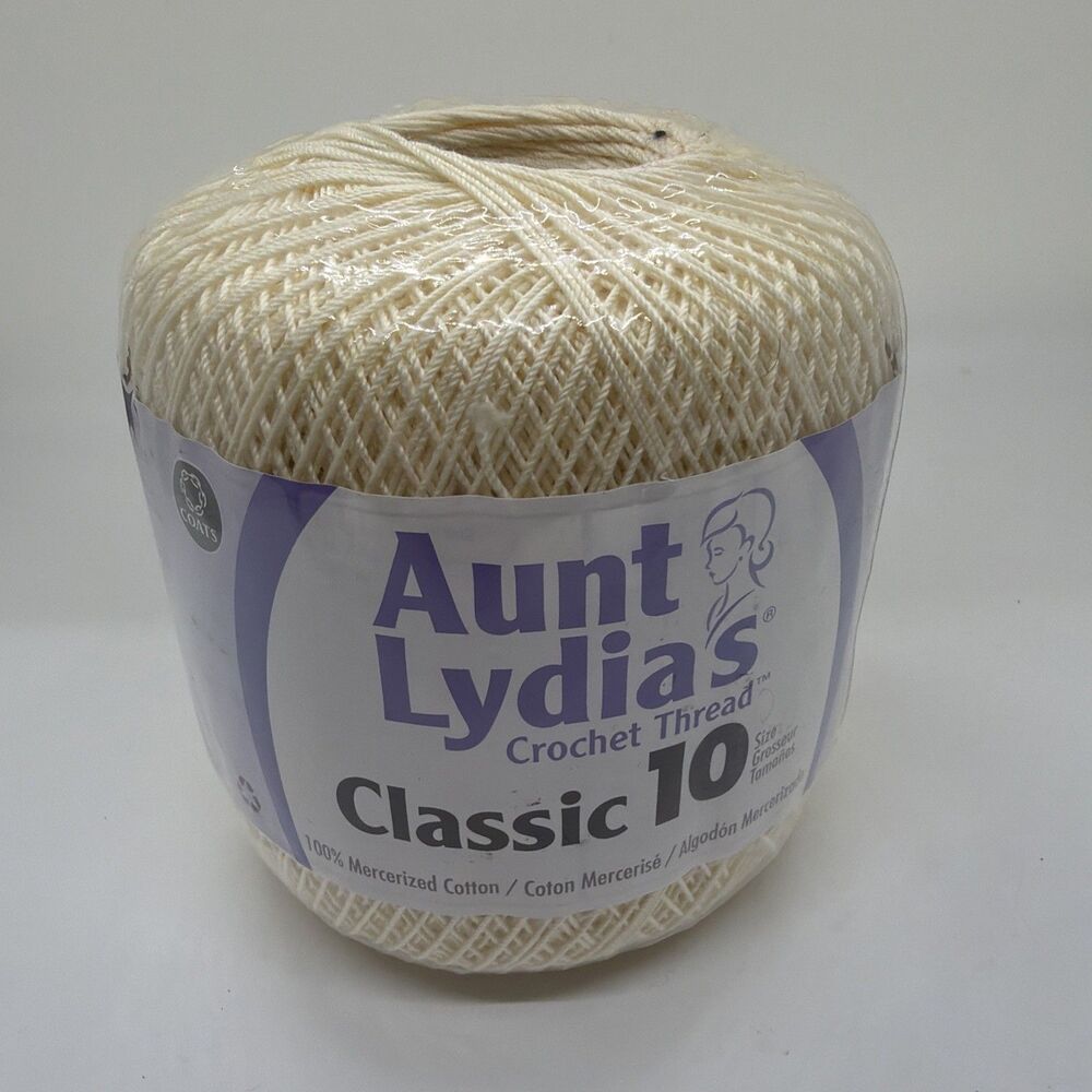 Aunt Lydias Crochet Thread Classic 10 NATURAL 2730 Yards 100% Mercerized Cotton